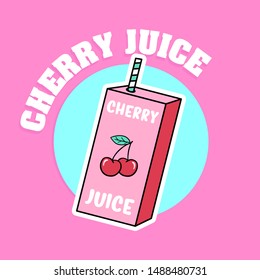 CHERRY JUICE SLOGAN PRINT VECTOR
