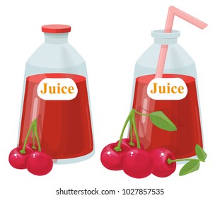 cherry juice, vector illustration