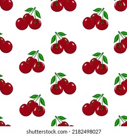 cereza, jugoso patrón para impresión textil, papel de pared