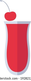 Cherry juiice, illustration, vector on white background.