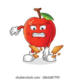 Cherry karate mascot. cartoon vector