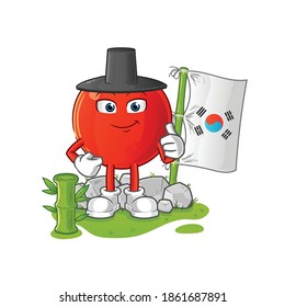 Cherry korean character. cartoon mascot vector