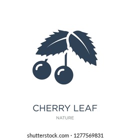 cherry leaf icon vector on white background, cherry leaf trendy filled icons from Nature collection, cherry leaf vector illustration