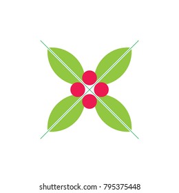cherry and leaf symbol logo vector