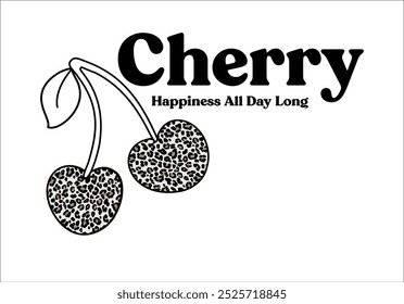 cherry and leopard animal print vector design  and background