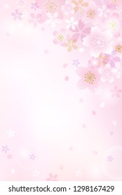 Cherry and light background / postcard template