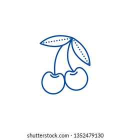 Cherry line icon concept. Cherry flat  vector symbol, sign, outline illustration.