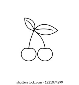 Cherry line icon, outline vector sign, linear pictogram isolated on white. logo illustration. Pictogram for web site, mobile application.