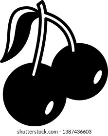 Cherry line icon, outline vector sign, linear pictogram isolated on white. logo illustration
