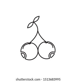 Cherry line icon, outline vector sign, linear pictogram isolated on white. logo illustration