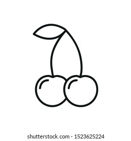 Cherry line icon, outline vector sign, linear pictogram isolated on white. logo illustration