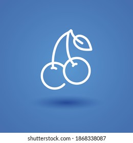 cherry line icon, outline vector illustration.