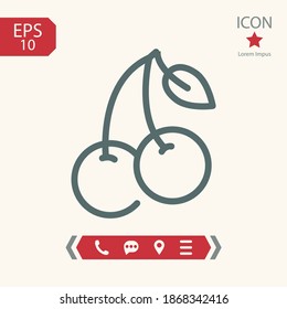 cherry line icon, outline vector illustration.