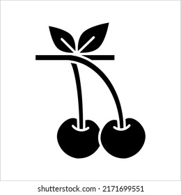 Icono de línea de cerezo, signo de vector de contorno, pictograma lineal. ilustración vectorial sobre fondo blanco.