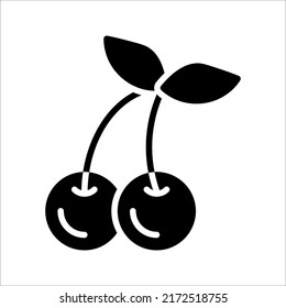 Cherry line icon, outline vector sign, linear pictogram. vector illustration on white background.