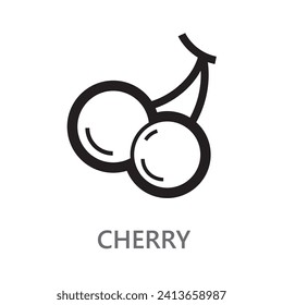 cherry, cherry line icon vector illustration.