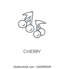 Cherry linear icon. Cherry concept stroke symbol design. Thin graphic elements vector illustration, outline pattern on a white background, eps 10.
