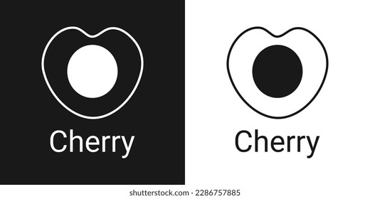 Cherry linear icon, outline vector sign, linear icon, isolated on white background. Logo illustration