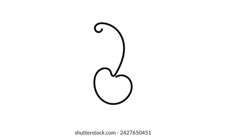 cherry logo, black isolated silhouette