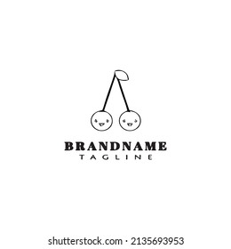 cherry logo cartoon icon design template black modern isolated vector illustration