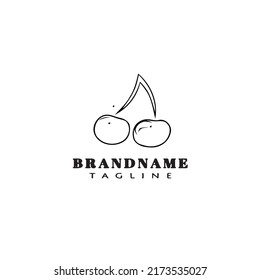 cherry logo cartoon icon design template black modern isolated vector illustration