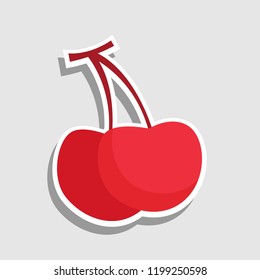 cherry logo design. cute little fruit icon. vector illustration