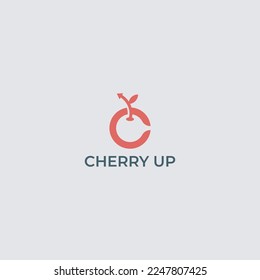cherry logo design with letter c and red