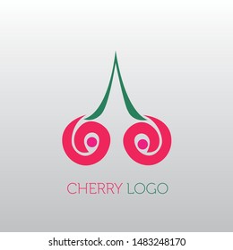 cherry logo design on the white background