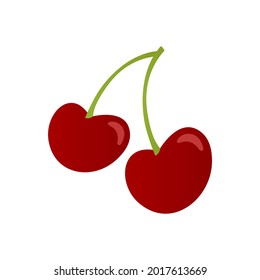 Cherry logo design in red gradient style isolated on white background. Eps 10