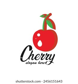 Cherry logo design simple concept Premium Vector