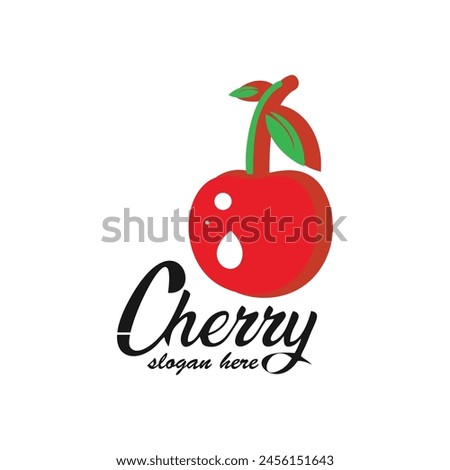 Cherry logo design simple concept Premium Vector