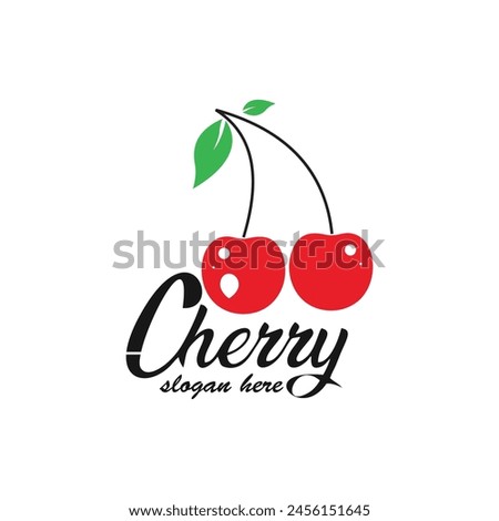 Cherry logo design simple concept Premium Vector