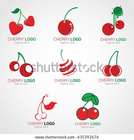 cherry logo design template stock vector royalty free 635392676
