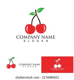 Cherry logo design template. vector illustration.
