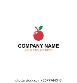Diseño del logotipo de la cereza, logotipo del Vector, diseño del logotipo de la ilustración