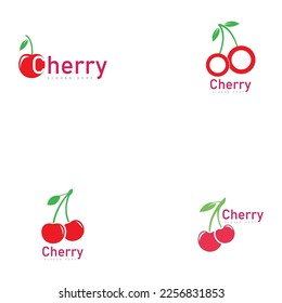 Kirschlogo Frucht frisches Symbol, Vektorgrafik