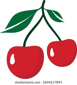 Plantilla de logotipo de ilustración de icono de fruta de logotipo de cereza