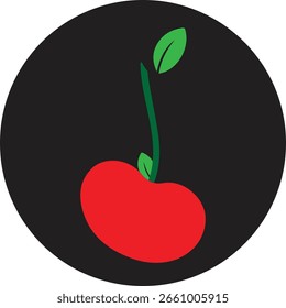 cherry logo fruit illustration icon Design