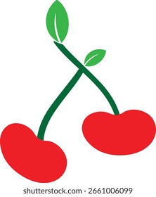 Icono de ilustración de logotipo de fruta de cereza