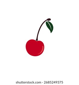 Icono del logotipo de la cereza aislado en el fondo blanco