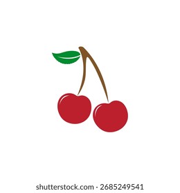 cherry logo icon isolated on white background