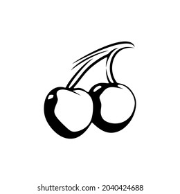 Cherry  logo illustration silhouette vector 