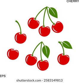 Cherry logo. Isolated blueberry on white background