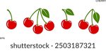 Cherry logo. Isolated cherry on white background