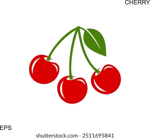 Logo de Cherry. Cereza aislada sobre fondo blanco