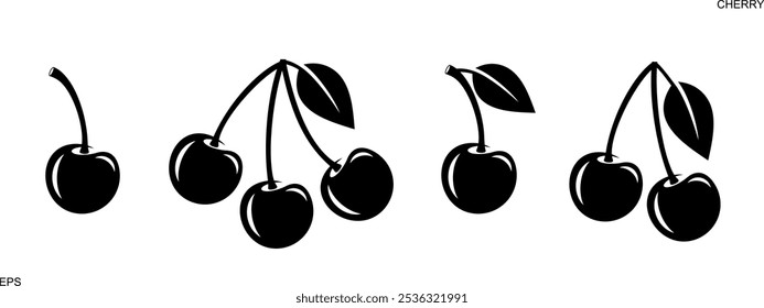 Cherry logo. Isolated cherry on white background