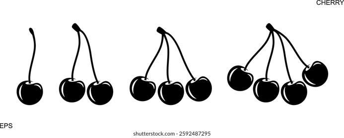 Cherry logo. Isolated cherry on white background