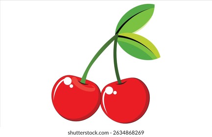 Logo de Cherry. Cereza aislada sobre fondo blanco