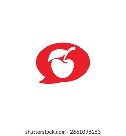 Cherry-Logo. Einzige Kirsche auf weißem Hintergrund
