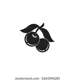 Logo de Cherry. Cereza aislada sobre fondo blanco